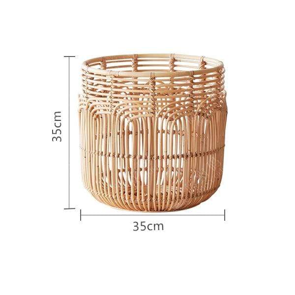 Mid-Century Rattan Laundry Basket