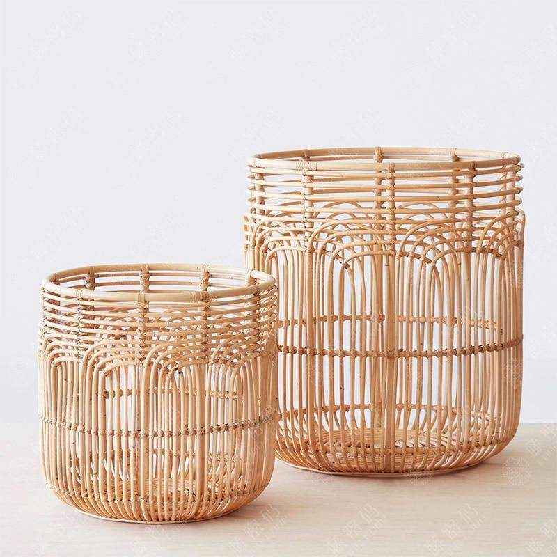 Mid-Century Rattan Laundry Basket