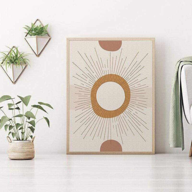 Mid Century Sun Canvas Wall Art