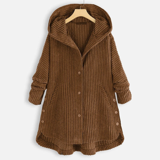 Mila Corduroy Hooded Oversized Coat