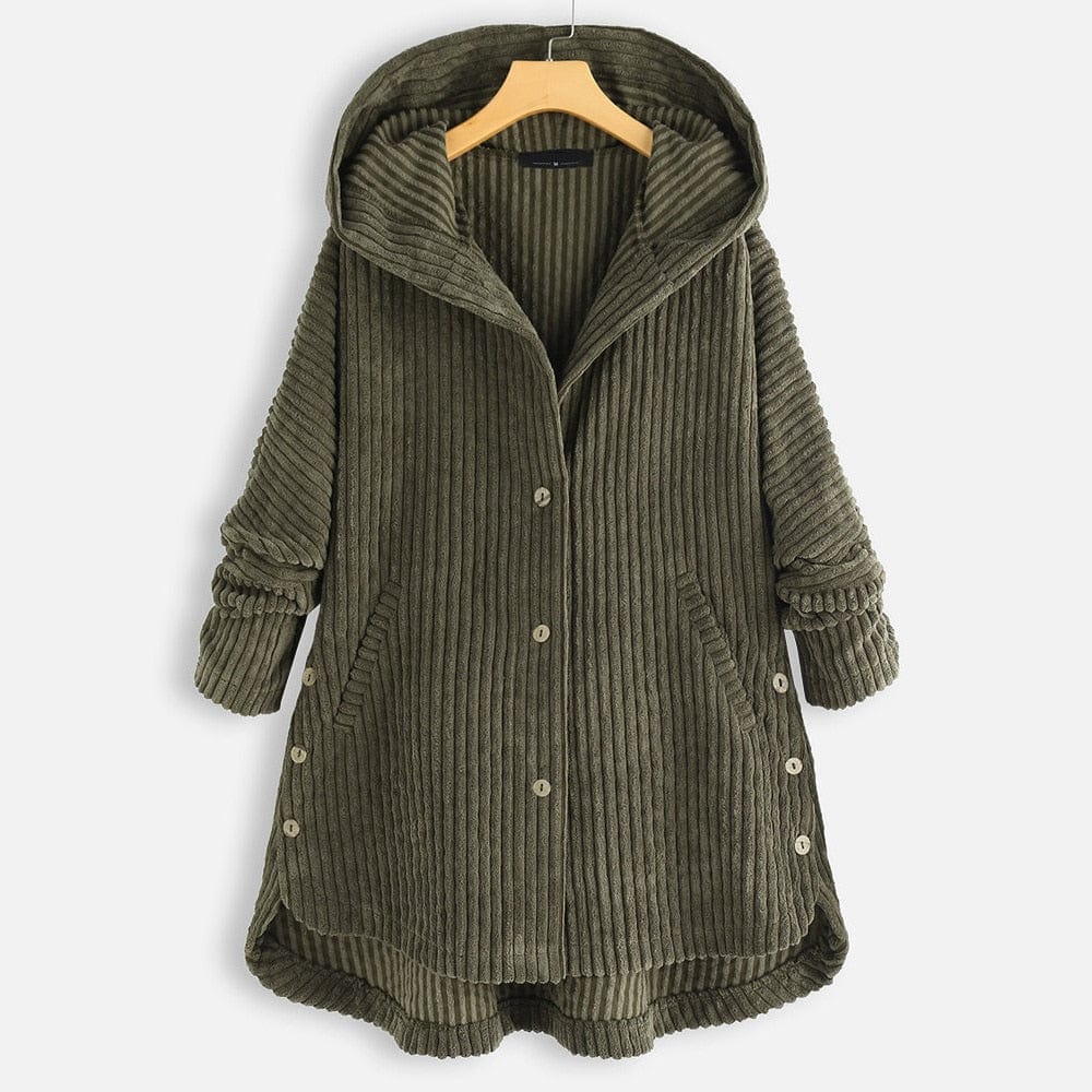 Mila Corduroy Hooded Oversized Coat