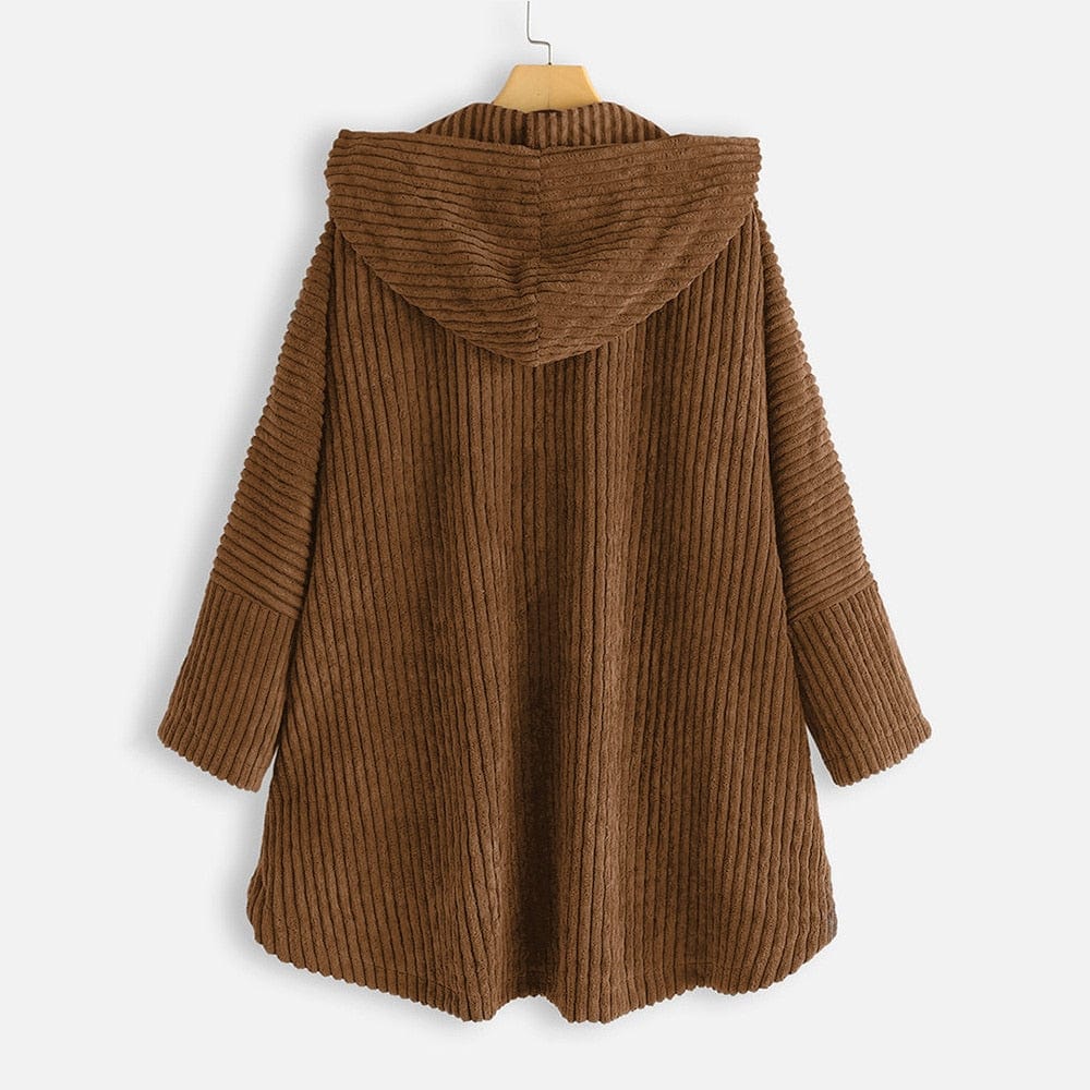 Mila Corduroy Hooded Oversized Coat