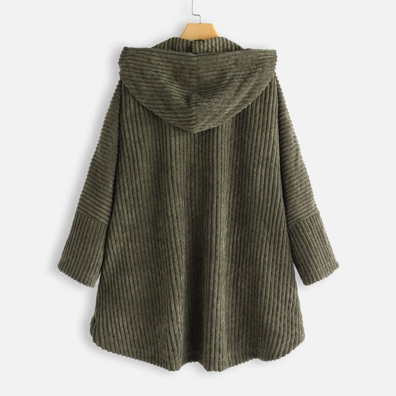 Mila Corduroy Hooded Oversized Coat