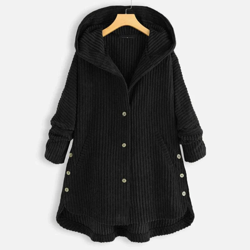 Mila Corduroy Hooded Oversized Coat