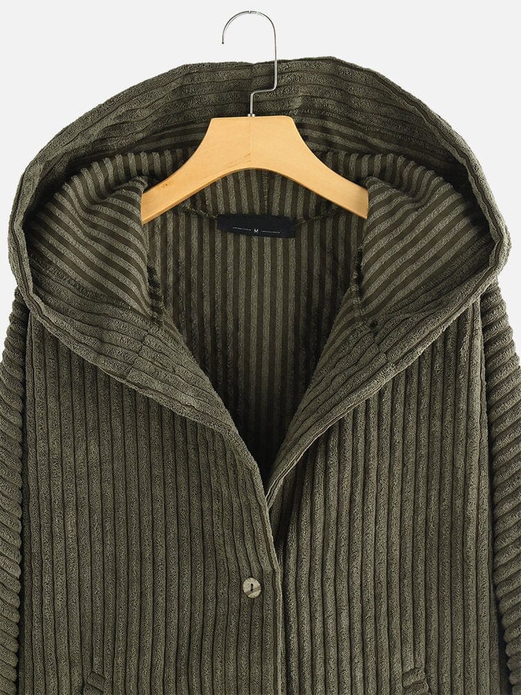 Mila Corduroy Hooded Oversized Coat