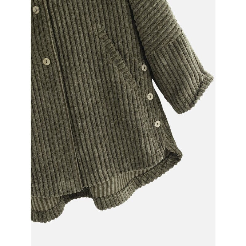 Mila Corduroy Hooded Oversized Coat