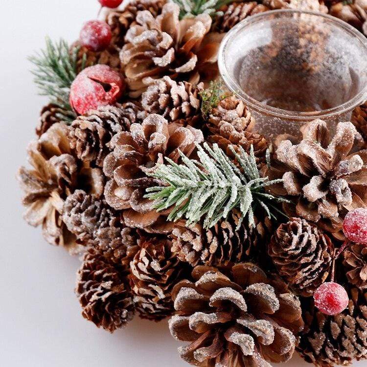 Mini Pine Cones Christmas Candle Holders