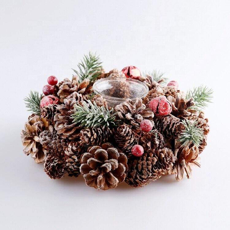 Mini Pine Cones Christmas Candle Holders