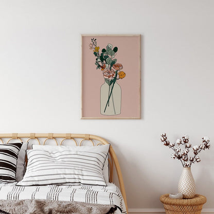 Minimalist Botanical Vase Wall Art Canvas