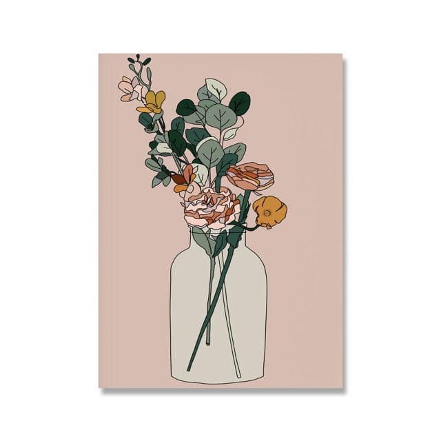 Minimalist Botanical Vase Wall Art Canvas