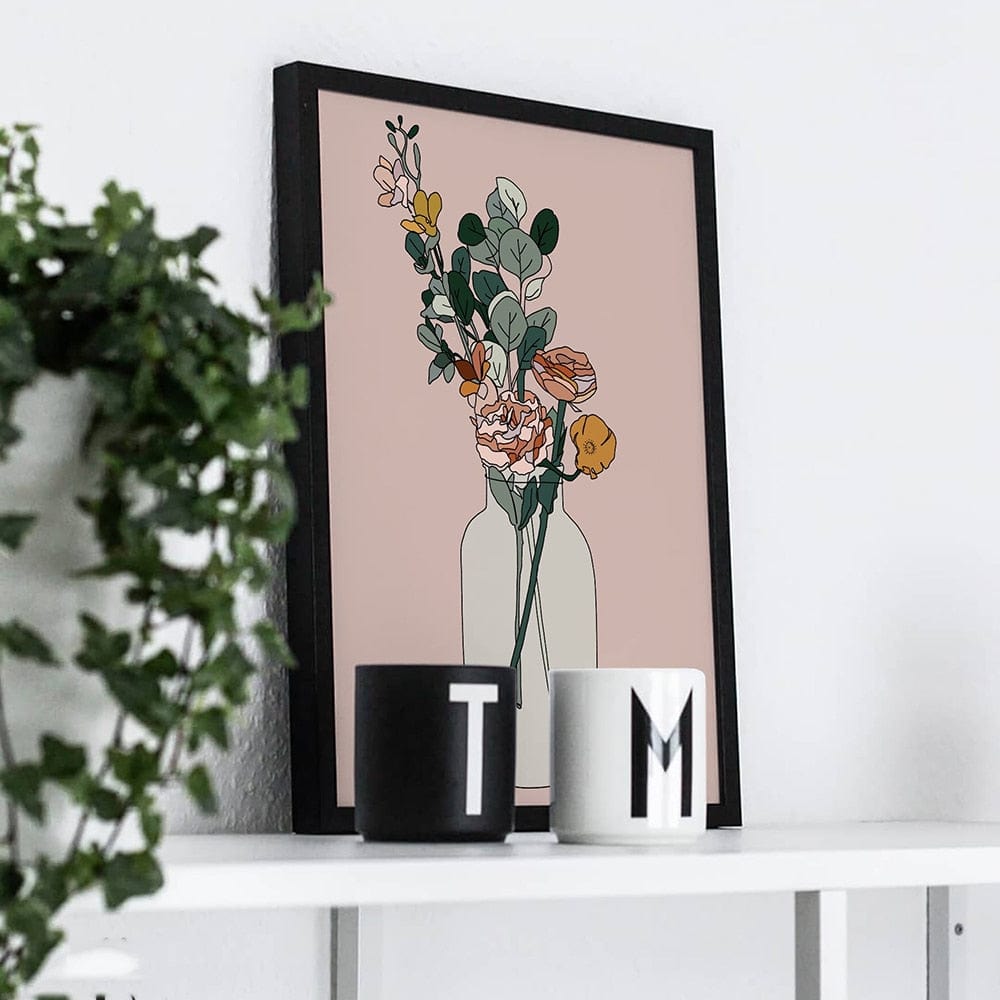 Minimalist Botanical Vase Wall Art Canvas