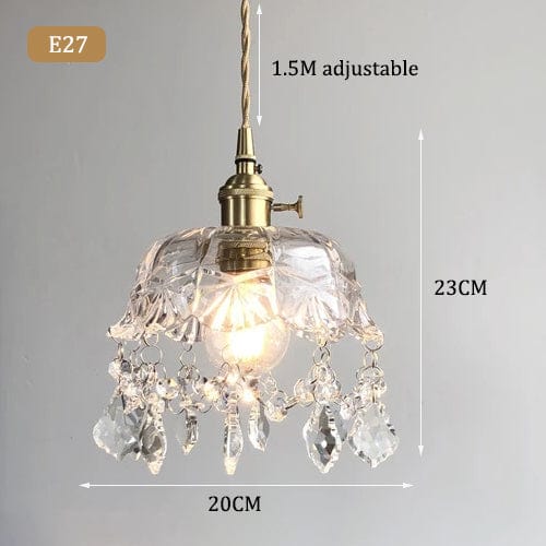 Minimalist Retro Crystal Glass Pendant Lamp