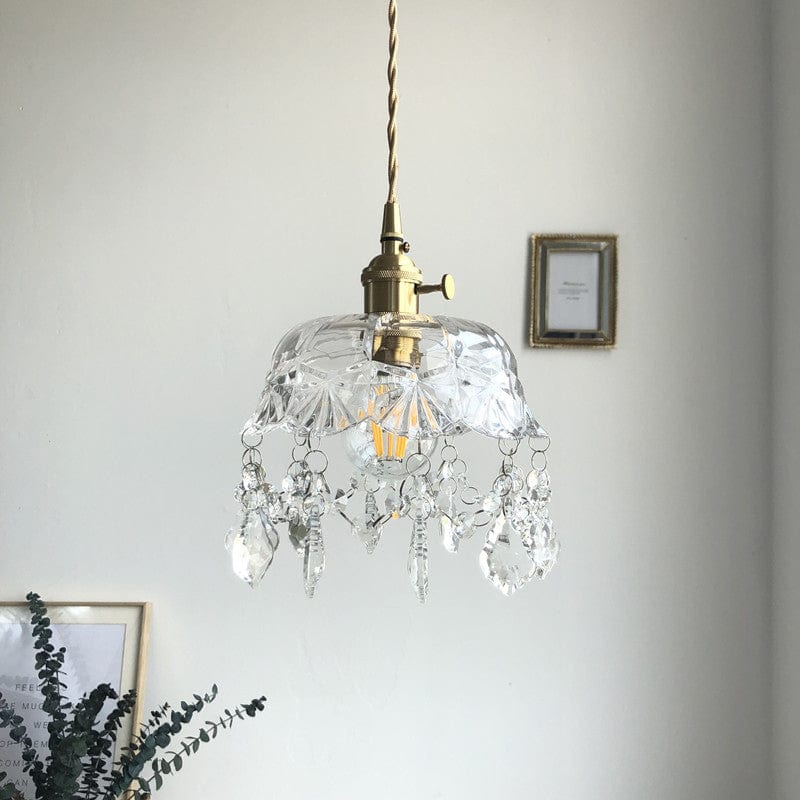 Minimalist Retro Crystal Glass Pendant Lamp