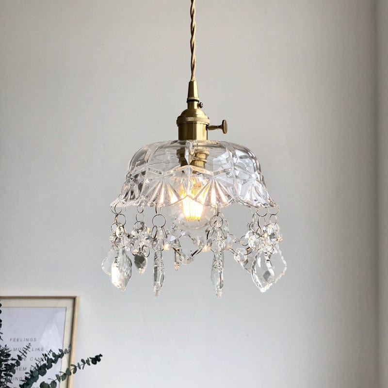 Minimalist Retro Crystal Glass Pendant Lamp