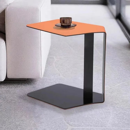 Table basse de table d'appoint en cuir minimaliste