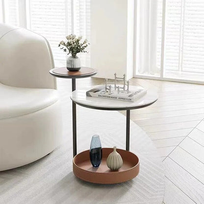 Table basse de table d'appoint en cuir minimaliste