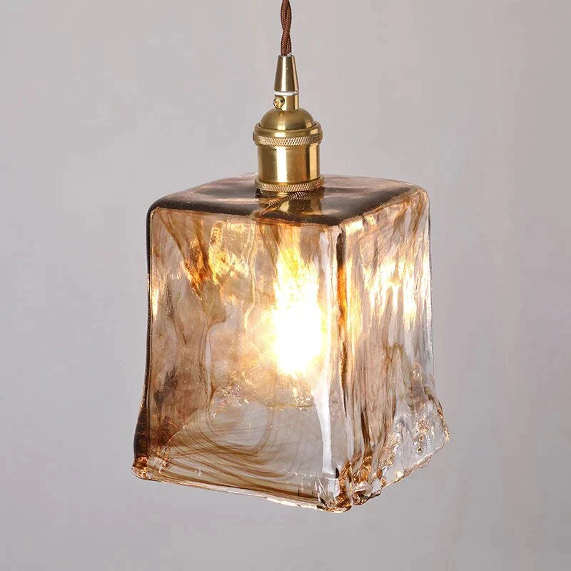 Modern Brass Glass Pendant Light