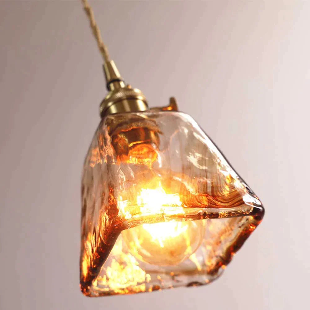 Modern Brass Glass Pendant Light