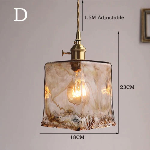 Modern Brass Glass Pendant Light