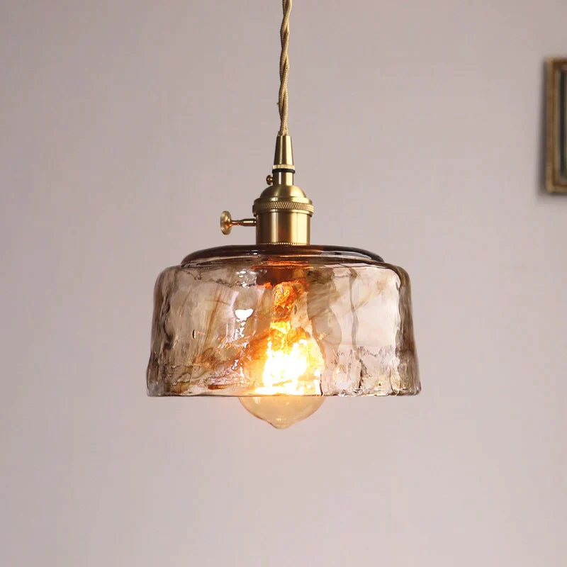 Modern Brass Glass Pendant Light