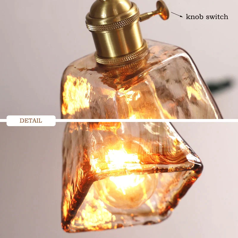 Modern Brass Glass Pendant Light