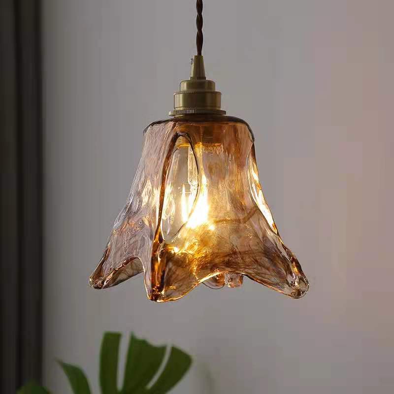 Modern Brass Glass Pendant Light