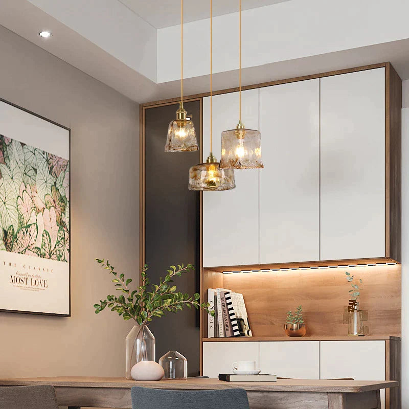 Modern Brass Glass Pendant Light