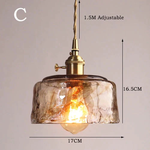 Modern Brass Glass Pendant Light