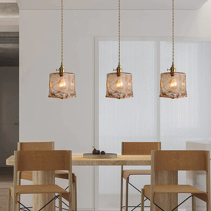 Modern Brass Glass Pendant Light