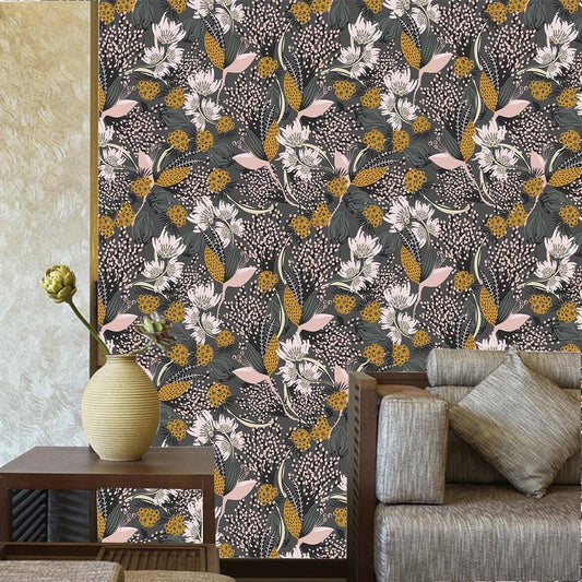 Modern Floral Peel And Stick Wallpaper