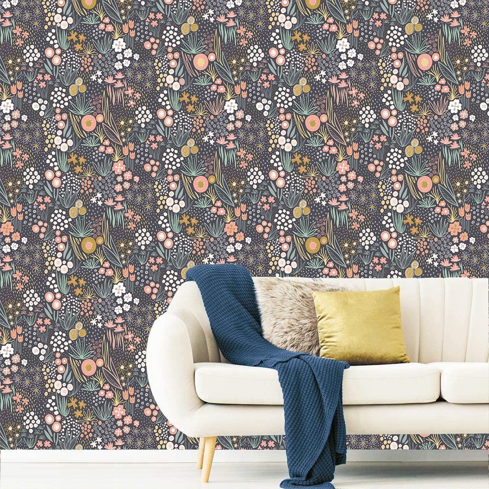 Modern Floral Peel And Stick Wallpaper