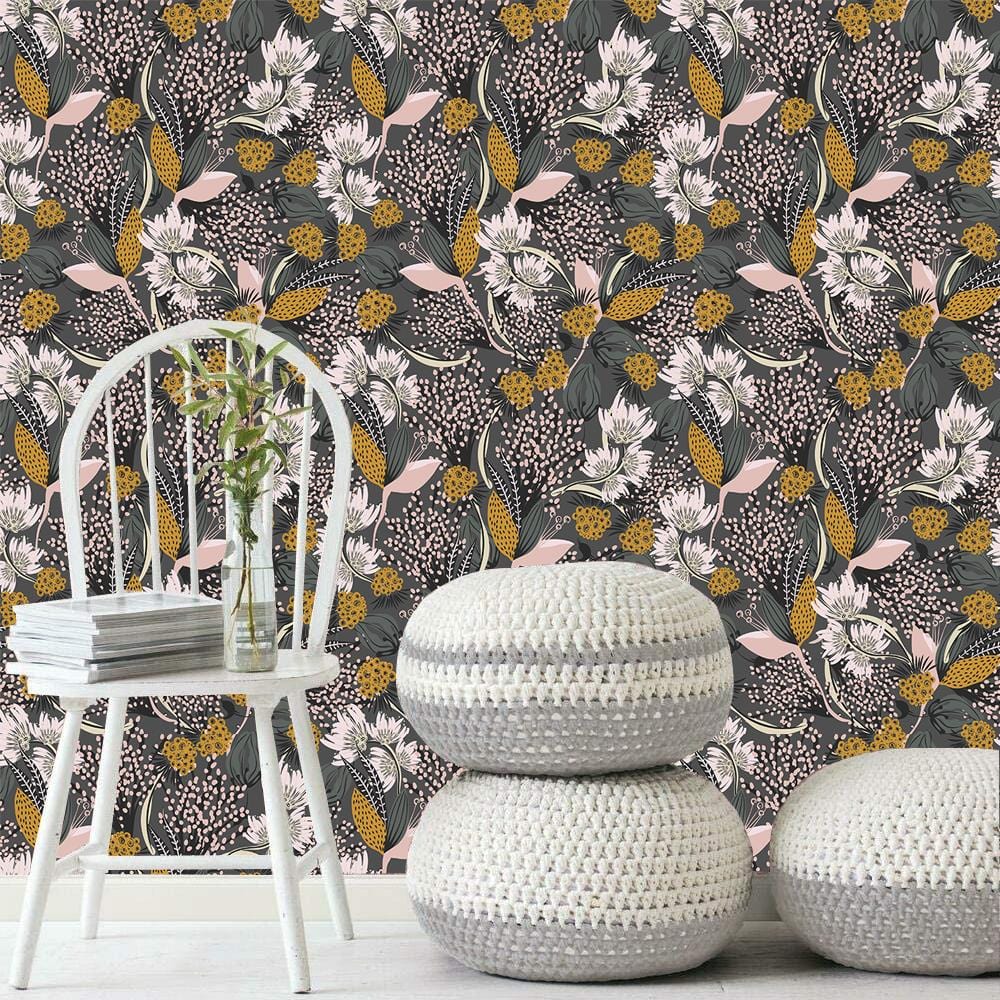 Modern Floral Peel And Stick Wallpaper