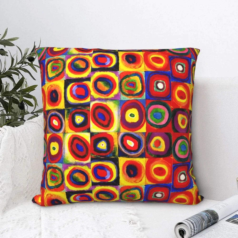 Modern Squares Circles Cushion Cover