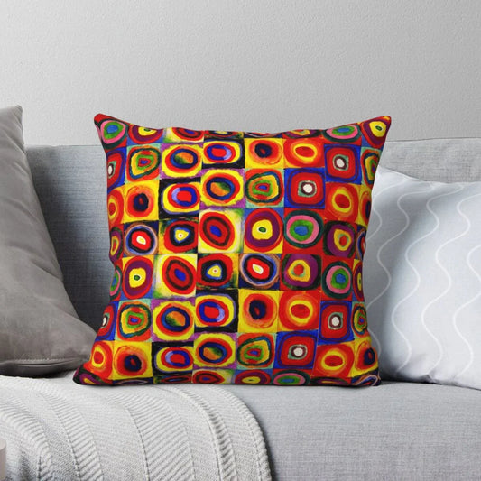 Modern Squares Circles Cushion Cover