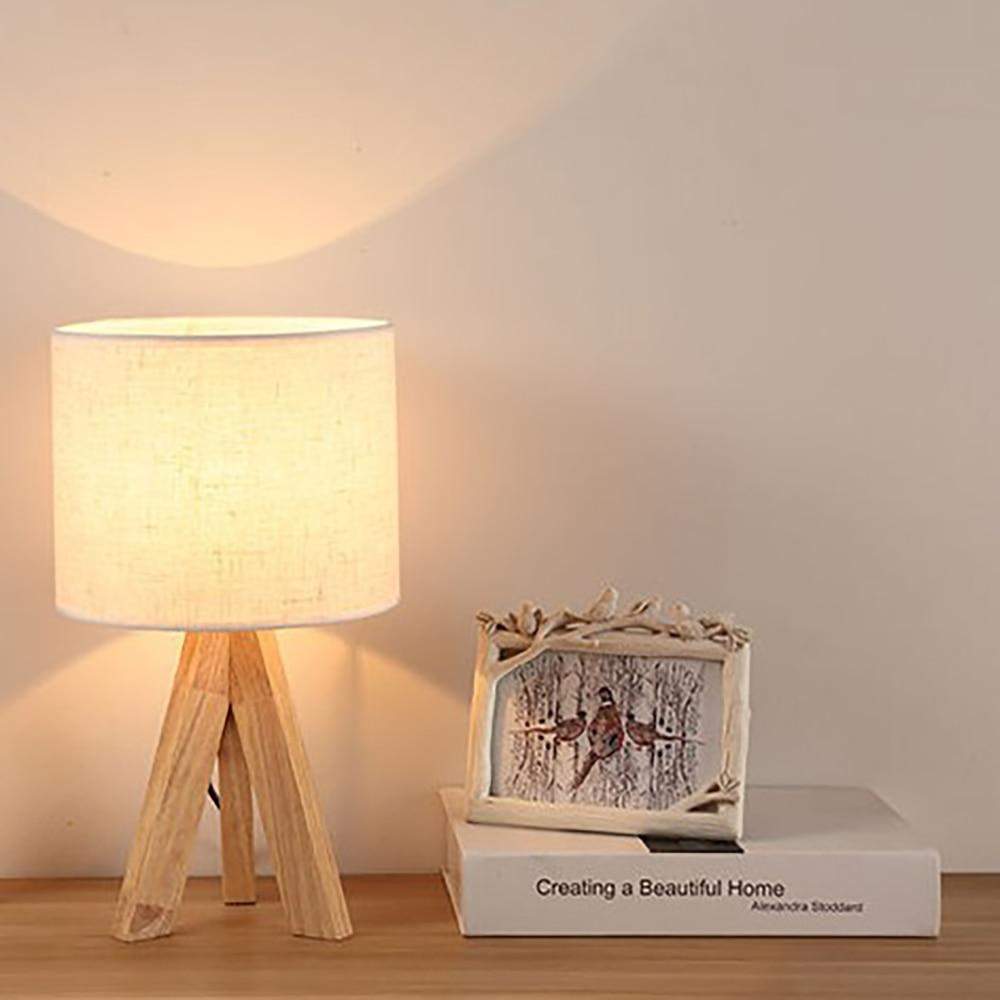 Modern Wood Bedside Lamp