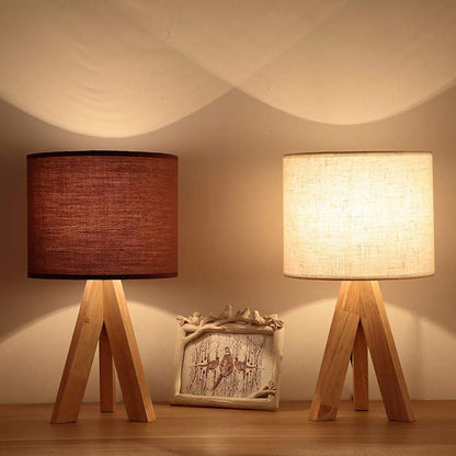 Modern Wood Bedside Lamp