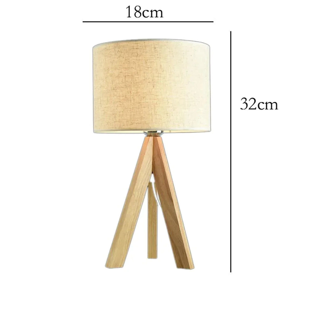 Modern Wood Bedside Lamp