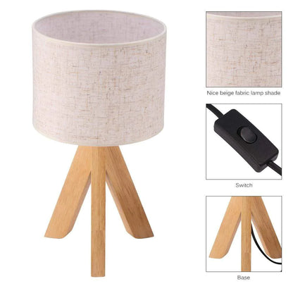 Modern Wood Bedside Lamp