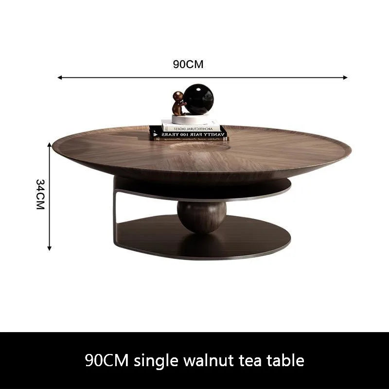 Conjunto de mesa de centro redonda Walnut Lines