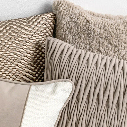 Three-dimensional Pleated Cotton and Linen Texture Sofa Pillowcase