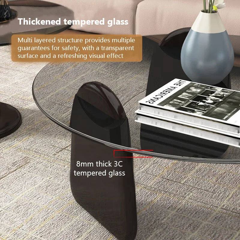 Simplistic Glass Coffee Table Set