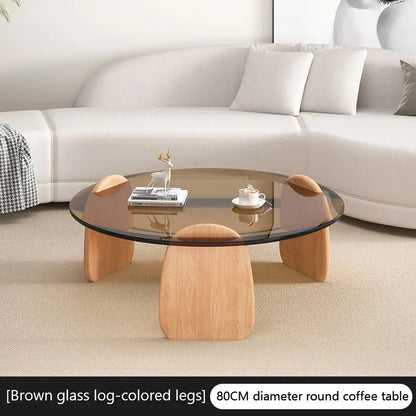 Simplistic Glass Coffee Table Set