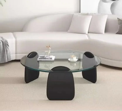 Simplistic Glass Coffee Table Set