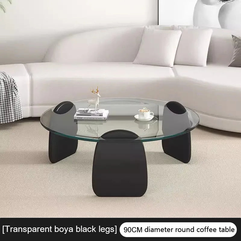 Conjunto simplista de mesa de centro de vidro