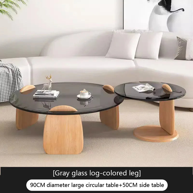 Conjunto simplista de mesa de centro de vidro