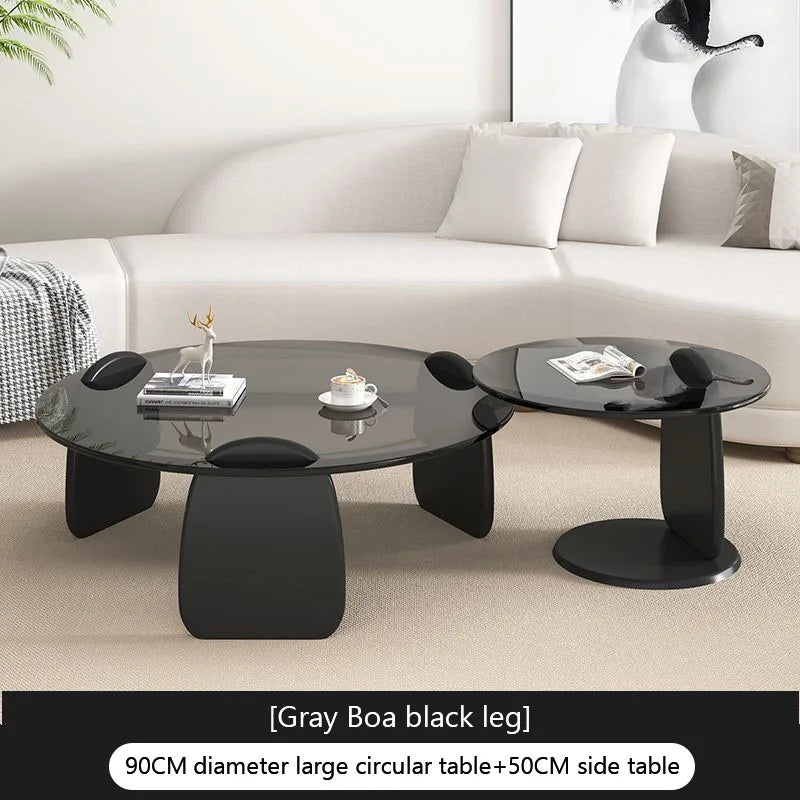 Simplistic Glass Coffee Table Set