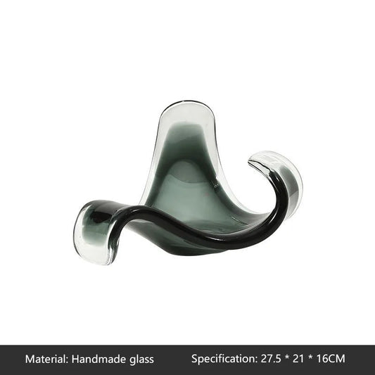 Dreieckige, gebogene Obsttopf-Ornamente aus Glas