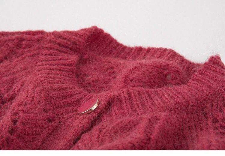 Mohair Knitted Cardigan Sweater Sweater