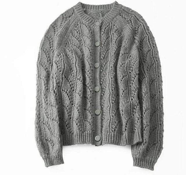 Mohair Knitted Cardigan Sweater Sweater