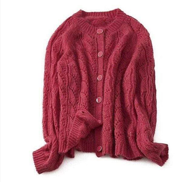 Mohair Knitted Cardigan Sweater Sweater